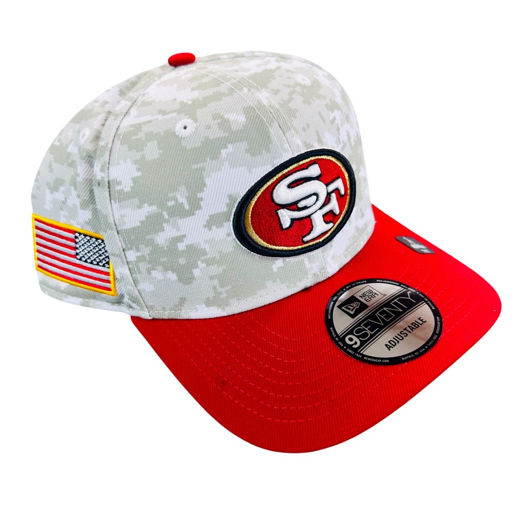 New Era San Francisco 49ers 9SEVENTY Salute to Service Camo Red Snapback Hat Cap